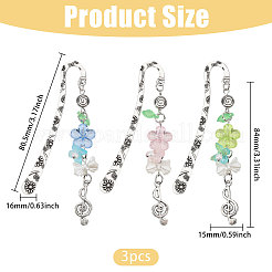 3Pcs 3 Colors Zinc Alloy Hook Bookmarks&nbsp;AJEW-GL0003-53