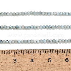天然石ラリマービーズ連売り  多面カット  ラウンド  2mm  穴：0.5mm  約193~216個/連  15.43''~15.55''（39.2~39.5センチメートル）&nbsp;GG-CBA77FB-B04-2mm