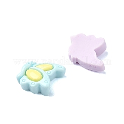 マカロンカラー不透明樹脂デコデンカボション  ミックスカラー  蝶  15x10x4.5mm&nbsp;CRES-Q221-02C