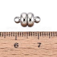304ステンレススチール製マグネット留め具  ダブルロンデル  ステンレス鋼色  12x7mm  穴：1.8mm&nbsp;STAS-N127-04P
