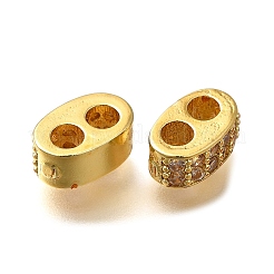 Rack Plating Brass Micro Pave Cubic Zirconia Connector Charms &nbsp;KK-M313-03G