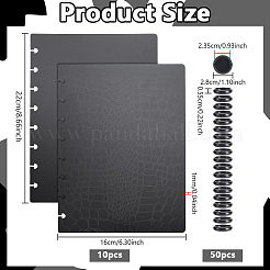 10Pcs Rectangle PP Plastic Binder Diary Notebook Cover&nbsp;AJEW-NB0009-37
