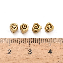 304ステンレススチールビーズ  ハート  イオンプレーティング（ip）  18KGP本金メッキ  4.5x4x4mm  穴：1.4mm&nbsp;STAS-D204-57G