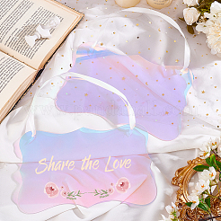 Wavy Rectangle Acrylic Blank Sign Pendant Decorations&nbsp;DIY-GA0006-40