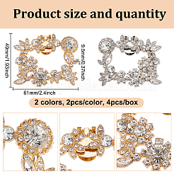 4Pcs 2 Colors Glass Rhinestone Shoe Decoration&nbsp;FIND-GO0002-28