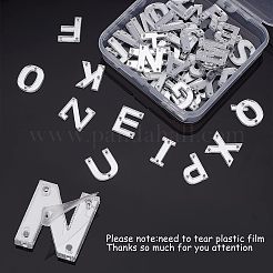 52個 26スタイル アクリル 縫い付けラインストーン  アクリル鏡  二つの穴  衣料品アクセサリー  透明  a～zの文字  16mm&nbsp;FIND-FG0001-22
