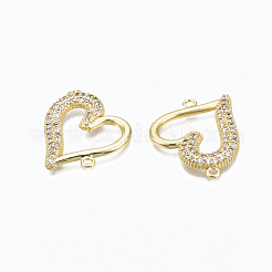 Brass Micro Pave Clear Cubic Zirconia Links Connectors&nbsp;ZIRC-N039-113-NF