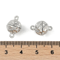 ループ付き真鍮製マグネットクラスプ  ラウンド  プラチナ  15x10mm  穴：0.5mm&nbsp;KK-C2918-N