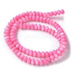 天然淡水シェルビーズ連売り  ロネデル  染め  濃いピンク  6x3.5~4mm  穴：1mm  約97~99個/連  15.08~ 15.47インチ（38.3~39.3cm）&nbsp;SSHEL-C013-07F