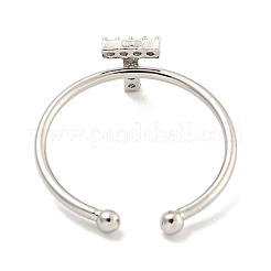 Rack Plating Brass Open Cuff Rings for Women&nbsp;RJEW-F162-02P-T