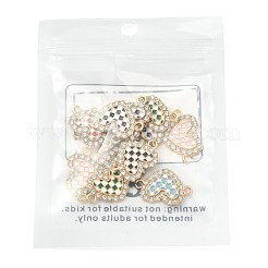 12Pcs 6 Colors Alloy Enamel & Crystal Rhinestone Connector Charms&nbsp;FIND-FS0005-39G