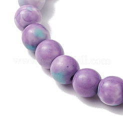 Synthetic Ocean White Jade Beads Stretch Bracelets for Women Men&nbsp;BJEW-JB11300-02