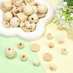 Natural Unfinished Wood Beads&nbsp;WOOD-YW0001-98