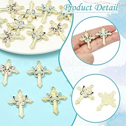 15Pcs 3 Colors Light Gold Plated Alloy Enamel Pendants&nbsp;ENAM-YW0008-60