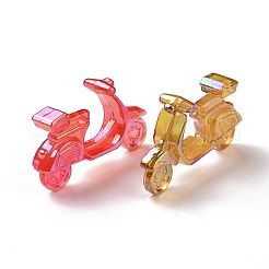 UVメッキレインボー虹色アクリルパーツ  オートバイ  ミックスカラー  46x28.5x13mm  穴：2.5mm&nbsp;OACR-C003-10