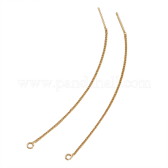 真鍮製スタッドピアスパーツ  アメリカンピアス  18KGP本金メッキ  82~85x1mm  ピン：0.5mm&nbsp;KK-TA0007-12G