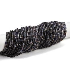 天然のアイオライトビーズ連売り  多面カット  キューブ  3~3.5x3~3.5x3mm  穴：0.7mm  約124~129個/連  15~15.0''（38.1~38.3センチメートル）&nbsp;LS-G-RM2025-C33-B