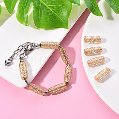 メッキクリアアクリルビーズ  ゴールドライン入り  コラム  透明  21x9x7mm  穴：3.5mm  約100個/袋&nbsp;PACR-YW0001-05