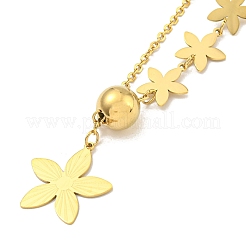 Ion Plating(IP) 201 Stainless Steel Flower Pendant Necklaces&nbsp;NJEW-K270-11G