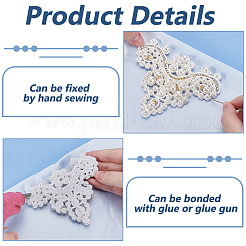 2Pcs Triangle ABS Plastic Pearl with Glass Seed Bead Sew on Appliques&nbsp;PATC-FG0003-14