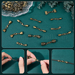 32Pcs 8 Styles Alloy Cord Ends&nbsp;HJEW-SC0003-09
