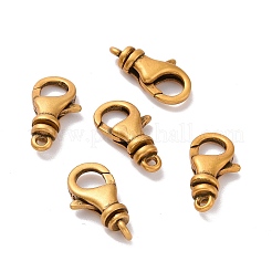 スターリングシルバー製スイベルクラスプ925個  アンティーク黄金  15.5x8.5x4mm  穴：1.4mm  内径：4mm&nbsp;STER-D036-08AG