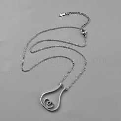 Stainless Steel Heart Pendant Cable Chain Necklaces&nbsp;NJEW-WH0020-26P