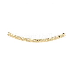カーブ真鍮製チューブビーズ  18KGP本金メッキ  34x2mm  穴：1mm&nbsp;KK-D508-12G