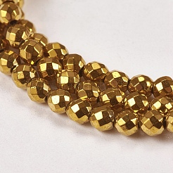 Electroplate Non-magnetic Synthetic Hematite Beads Strands&nbsp;G-J169B-3mm-04