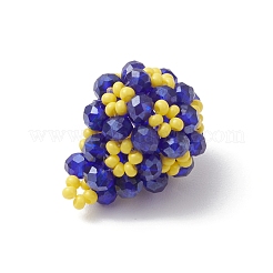 手作りのガラスシードビーズペンダント  ティアドロップチャーム  ブルー  24x17mm  穴：1.3mm&nbsp;PALLOY-MZ00422-02