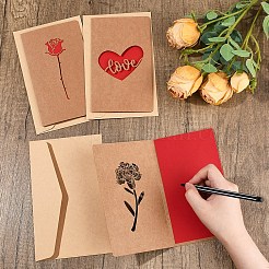 5 Bags Kraft Paper Greeting Cards&nbsp;AJEW-YW0001-50A