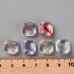 透明なアクリルビーズ  菱形  ミックスカラー  13x13x3mm  穴：1.6mm  辺の長さ：12x12mm  約830個/500g&nbsp;TACR-S154-08A
