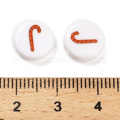 Christmas Theme Printed Opaque Acrylic Beads&nbsp;OACR-R004-01I