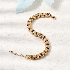 304 Stainless Steel Box Chains Bracelets for Women&nbsp;BJEW-P399-02G