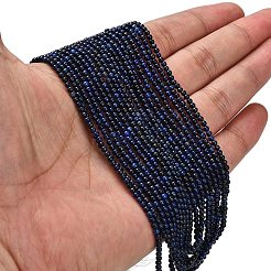 染め加工天然のラピスラズリビーズ連売り  ラウンド  2.5mm  穴：0.5mm  約170個/連  15.55~15.67''（39.5~39.8センチメートル）&nbsp;LS-G-H317-A01