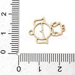 ステンレスペンダント201個  女の子のチャーム  レーザー切断  18KGP本金メッキ  18x14x1mm  穴：1.5mm&nbsp;STAS-Q341-08G