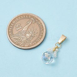 ガラスシードビーズペンダント  ガラスビーズと304ステンレススチールの留め具付き  ティアドロップ  ホワイト  15x10mm  穴：6x3mm&nbsp;PALLOY-MZ00590-03
