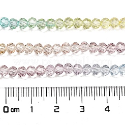 透明塗装ガラスビーズ連売り  多面カット  ロンデル  カラフル  4.5x3.6mm  穴：0.8mm  約105~110個/連  38~39cm&nbsp;X1-DGLA-A034-T4mm-A15