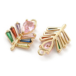 Brass Micro Cubic Zirconia Pendants&nbsp;KK-Q789-24G