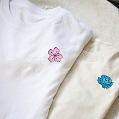 4インチのスティックとステッチの刺繍模様11.6x8.2枚。  不織布水溶性刺繍安定剤  花  297x210 MMM&nbsp;DIY-WH0455-052