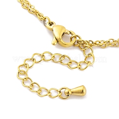 Ion Plating(IP) 304 Stainless Steel Chains Anklet&nbsp;AJEW-H148-13F-G