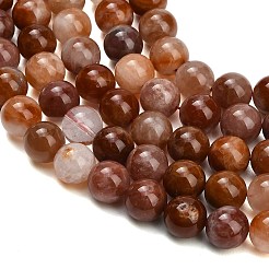 Natural Red Hematoid Quartz Beads Strands&nbsp;G-G475-A01-10mm