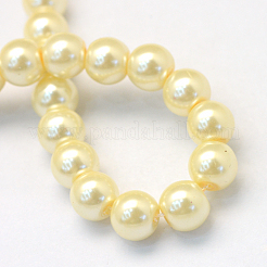 Baking Paint Pearlized Glass Pearl Round Bead Strands&nbsp;HY-Q003-12mm-21