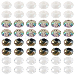 60 個 4 色のアクリルヨーロッパビーズ  ロンデル  大穴ビーズ  多面カット  ミックスカラー  13~14x7.5~8mm  穴：4.7~6mm  15個/カラー&nbsp;SACR-TA0001-80