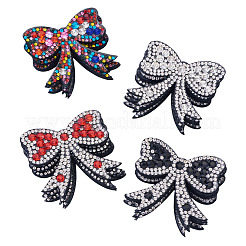 16Pcs 4 Colors Bowknot Rhinestone Patches&nbsp;PATC-TA0001-18