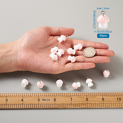 プラスチックチャーム  プラチナメッキ鉄ループ付き  水玉模様のキノコ  ホワイト  17.5x11.5x12mm  穴：1.5mm&nbsp;KY-TA0001-15G