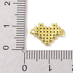 本物の 18k ゴールド メッキ 真鍮 マイクロ パヴェ キュービック ジルコニア コネクタ チャーム  カドミウムフリー＆ニッケルフリー＆鉛フリー  ハートリンク  カラフル  9.5x14x2mm  穴：1.1mm&nbsp;KK-L209-052G-01