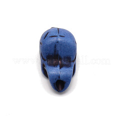 不透明なアクリルビーズ  ハロウィン用  スカル  コーンフラワーブルー  21.5x11.5x12mm  穴：2.5mm&nbsp;SACR-WH0006-02A