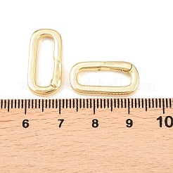 Rectangle Brass Spring Gate Rings&nbsp;KK-C162-015G