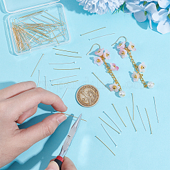 100Pcs 2 Colors Brass Flat Head Pins&nbsp;KK-UN0003-99